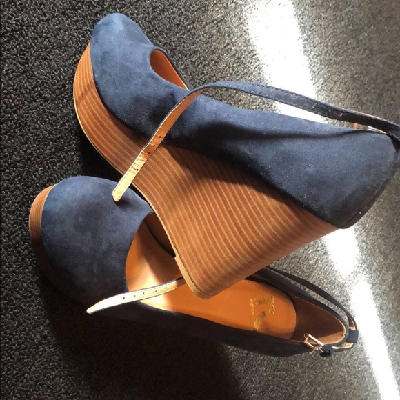 Report Shoes - Navy Blue Suede Wedges 🥿